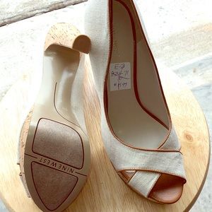 NINE WEST Peep Toes Pumps Cork Heels